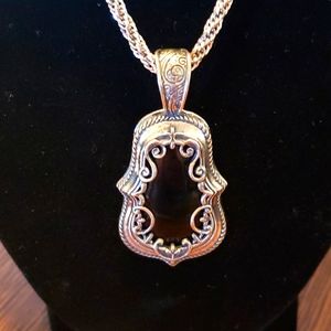 Carolyn Pollack Silver and Onxy Pendant/Enhancer
